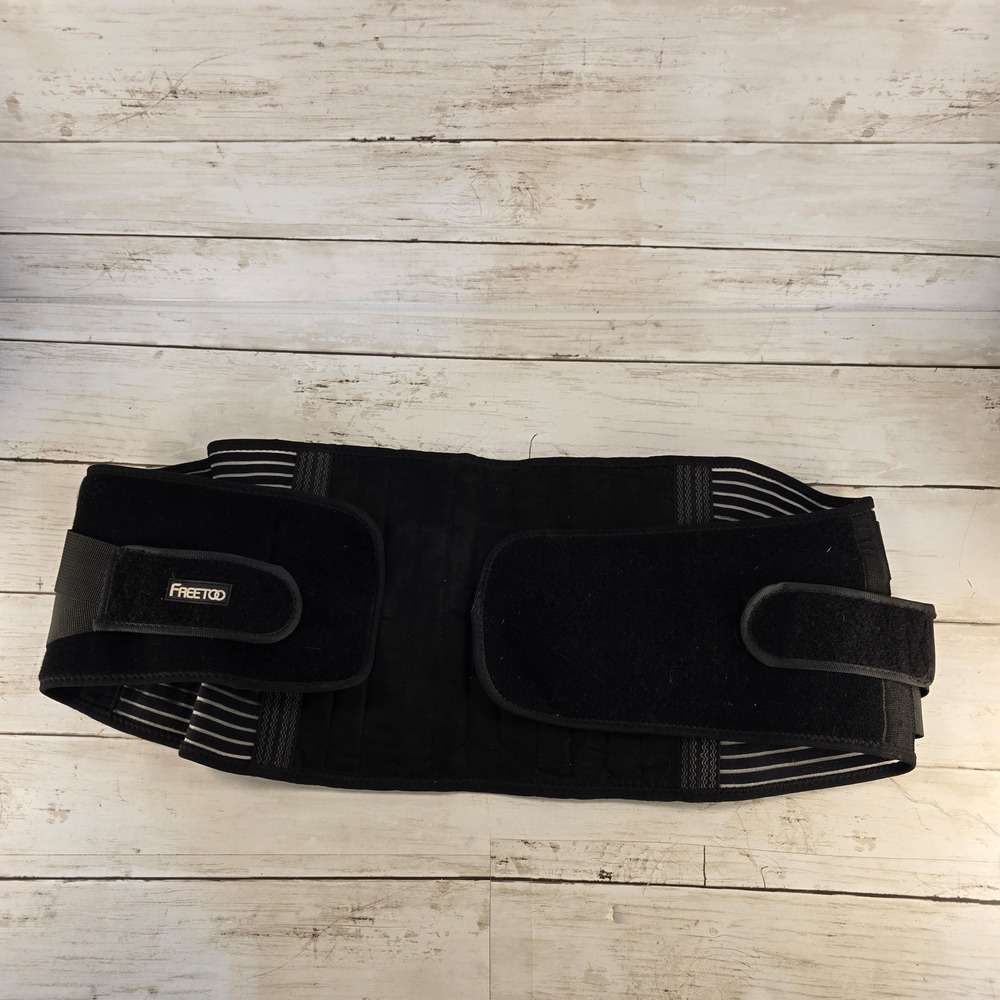 FREETOO Back Support Brace Lower Lumbar‎ Pain Relief Belt Black Adjustable 39 In